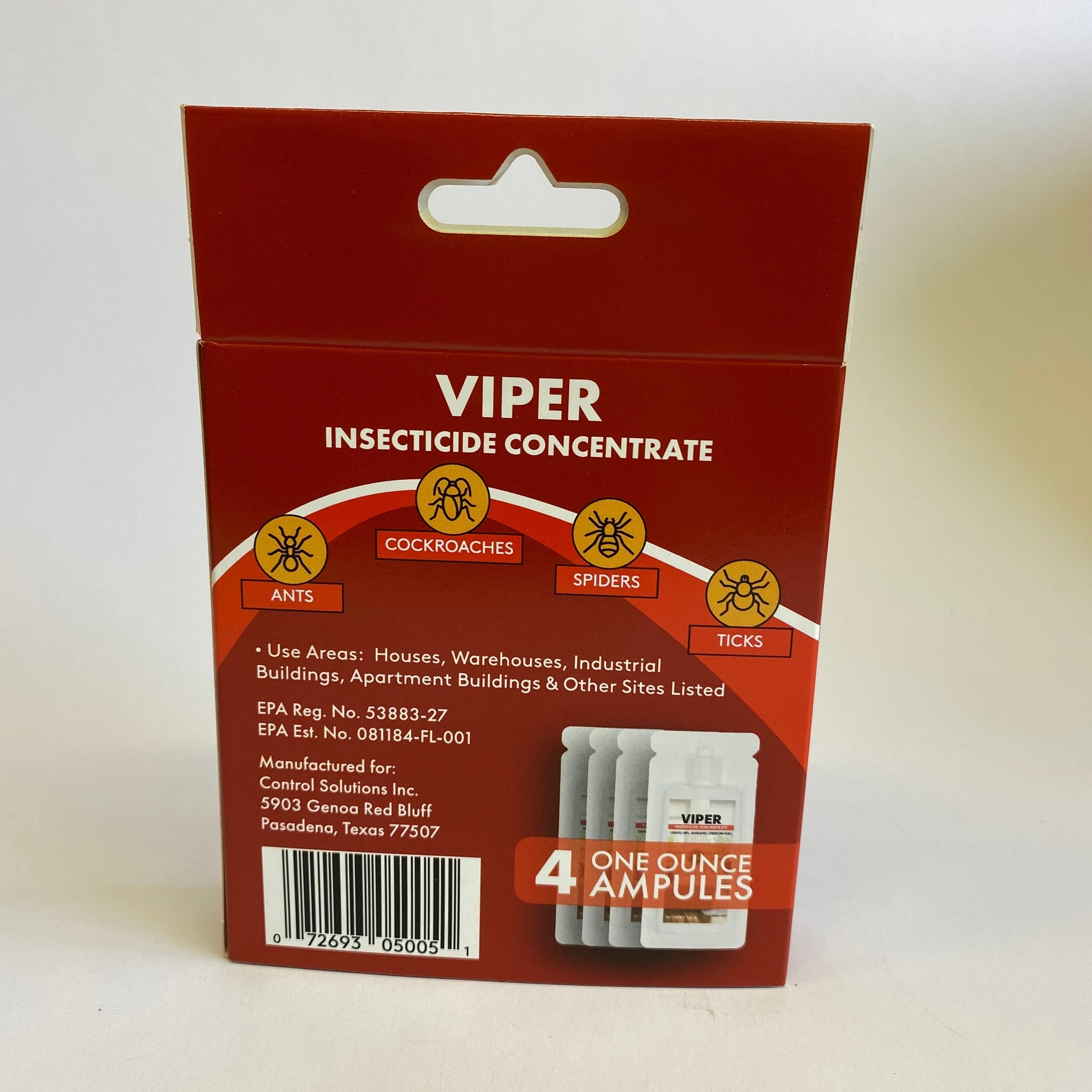 Viper Insecticide Concentrate - Four 1 ounce vials